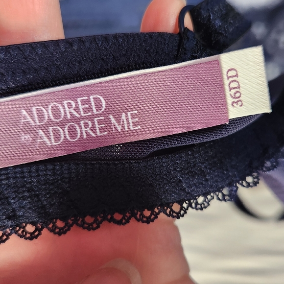Adore Me Midnight Blue Lace Bra Unlined - Picture 4 of 6